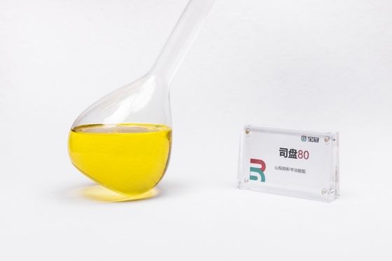 Sorbitane-monoleat amber viskeuze vloeibare oppervlakteactieve stof die wordt gebruikt in voedingsmiddelen, farmaceutische producten, cosmetica, textiel